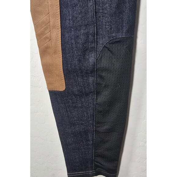 NWOT Kerrits Women’s Stretch Denim Knee Patch Breeches M Color-Bloc Riding Pants - Picture 10 of 16